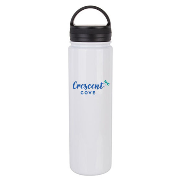 23 oz Stainless Steel Water Bottle with Portable Lid - Sublimated Logo Thumbnail