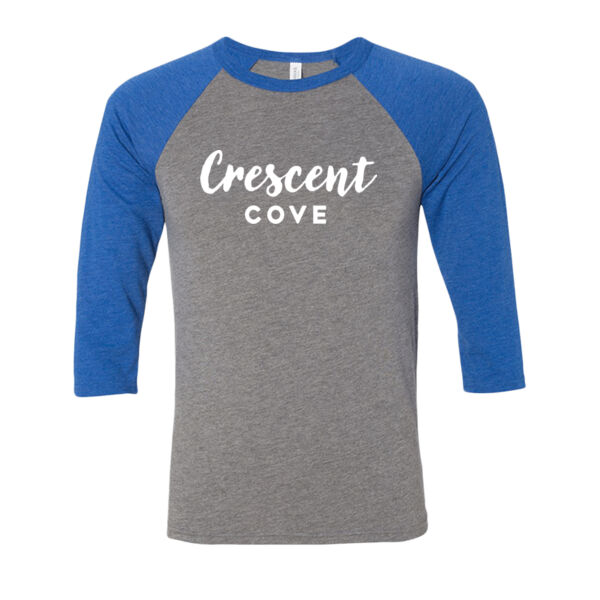 BELLA + CANVAS - Three-Quarter Sleeve Baseball Tee - Printed Logo Thumbnail