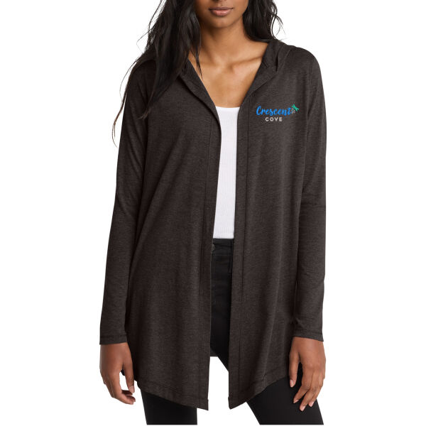 District Womens perfect Tri Hooded Cardigan - Embroidered Logo Thumbnail
