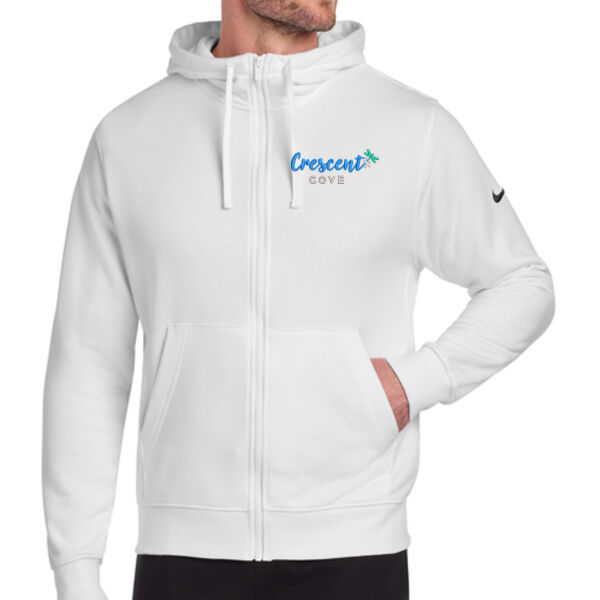 Nike Club Fleece Sleeve Swoosh Full Zip Hoodie - Embroidered Logo Thumbnail